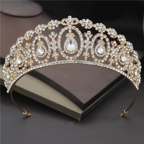 Bride Tiara Crown Headband Girls Hair Ornaments Female Wedding Tiaras and Crowns Prom Princess Headdress hair Jewelry