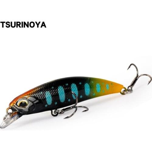 TSURINOYA Fishing Lure Mini Sinking Minnow 60S 6.1g 60mm DW67 Bass Pike Minnow Crank Bait Wobbler Model 12 Colors Hard Bits