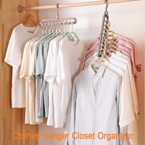 Clothes Hanger Closet Organizer Space Saving Hanger Multi-Port Clothing Rack Plastic Scarf Cabide Storage Hangers