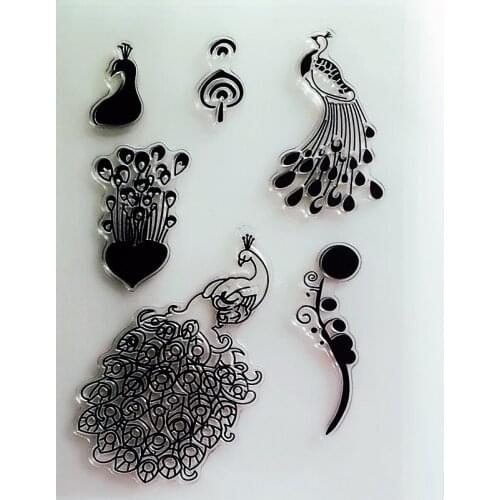 YLCS277 Peacock Silicone Clear Stamps For Scrapbooking DIY Album Paper Cards Making Decoration Embossing Rubber Stamp 11x16cm