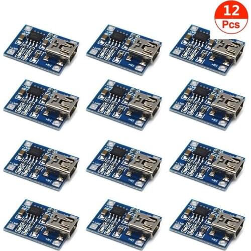 12pcs TP4056 1A Lipo Battery Charging Board Charger Module Lithium Battery DIY Micro Port Mike USB