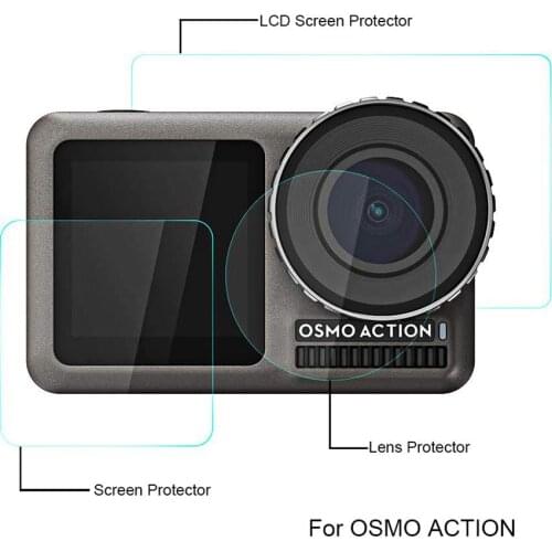 3PCS Nano Lens LCD Screen Protector Film Protective Full Cover For DJI Osmo Action Sport Camera Protection Guard Accessory