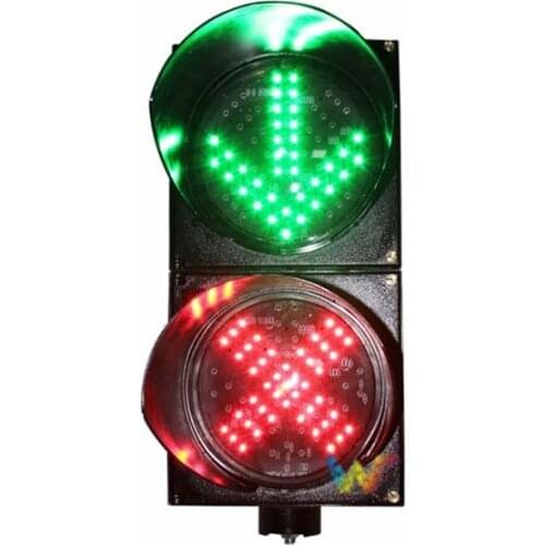 Vertically installation AC85-265V 200mm red cross green arrow traffic signal light for sale