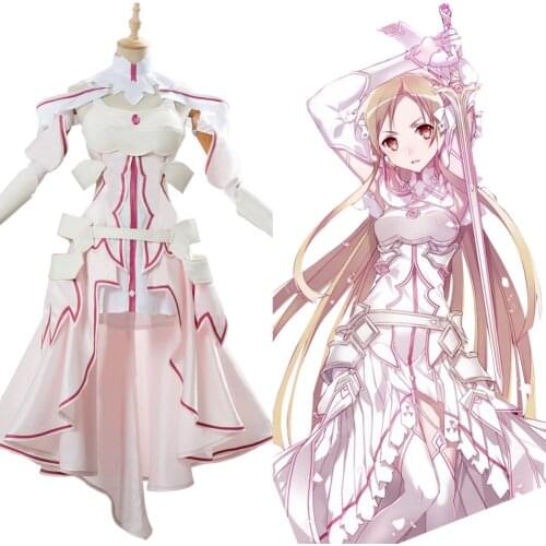 Sword Art Online Yuuki Alicization Asuna Cosplay Costume Dress Uniform Suit Halloween Carnival Costume Women
