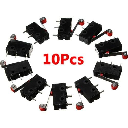 10Pcs/lot Micro Limit Switch Roller Lever 5A 125V Open Close Switch KW12-3 Set