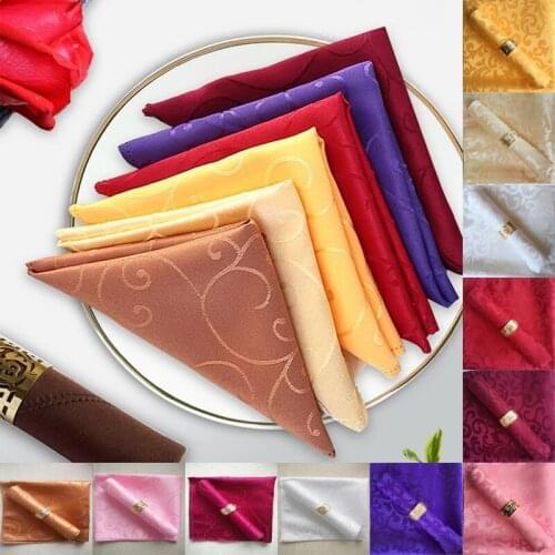 10PCS Polyester Jacquard Reusable Sanitary Table Napkins Cloth For Wedding Events Decor Party Dinner Restaurant Coffee Napkin