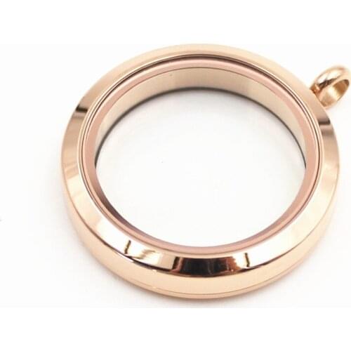 10pcs Screw Rose Gold 316L Stainless Steel Floating Locket Pendant Living Glass Locket Floating Charm Locket For Jewelry Making