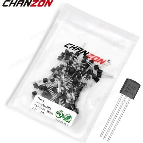 100Pcs Z0103MA TO-92 Triac SCR Transistor Bipolar Junction BJT Triode Thyristor Tube Fets DIP 1A 600V Integrated Circuits