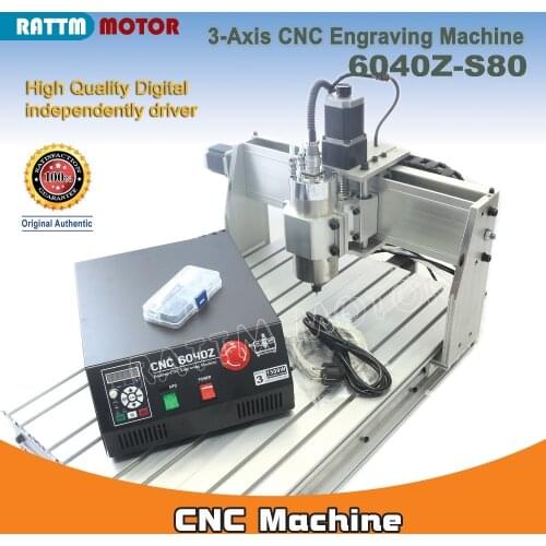 3 Axis 6040 CNC 6040Z-S80 1.5KW 1500W Mach3 CNC Router Milling Cutting engraving machine 110V/220VAC parallel port