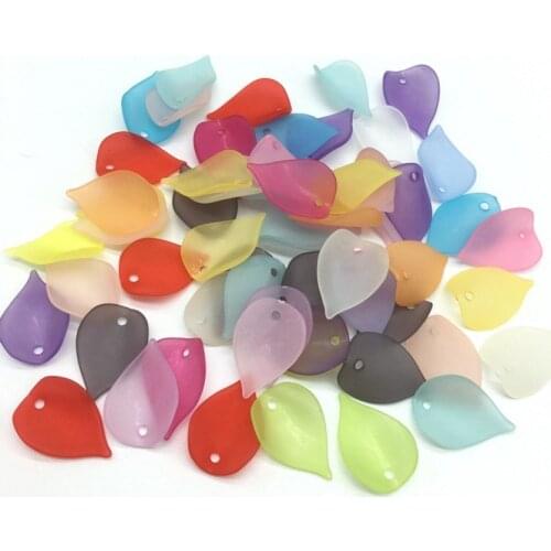 30pc/lot 20*13mm 19 Colors Acrylic Leaf Petals Flower Frosted Acrylic Spacers Beads For Wedding Earrings DIY Makeing Accessories
