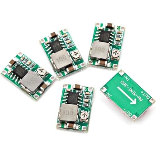 5PCS RC Airplane Module Mini 360 DC-DC Buck Converter Step Down Module 4.75V-23V to 1V-17V LM2596 18*12mm