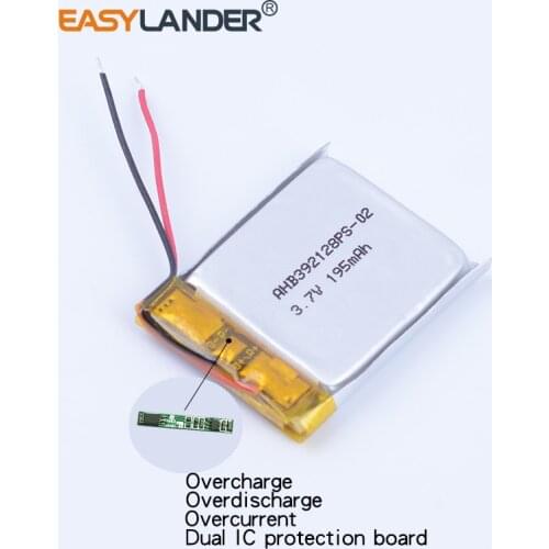 AHB392128PS-02 3.7V 195mAh Rechargeable Li-Polymer Li-ion Battery For JAB Bluetooth headset Logitech Wireless Headset mp3 392128