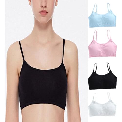 8-18 Years Old Sling Cotton Sweat-absorbent Youth Girl Training Bra Adolescent Comfort Thin Belt Vest Wireless Childrens Bra