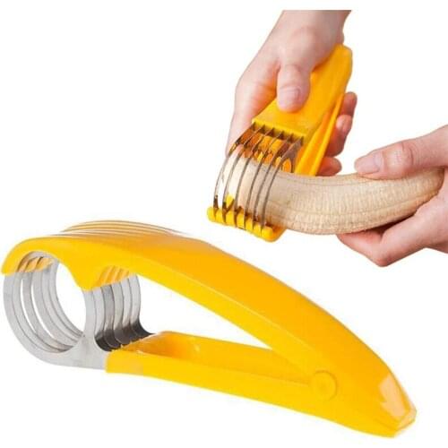 Stainless Steel Banana Cutter Slicer Chopper Fruit Cutter Cucumber Salad Vegetable Peeler Cooking Tools Kitchen Gadgets
