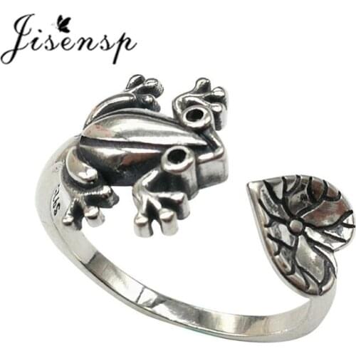 Jisensp Fashion Frog Open Ring Zinc Alloy Vintage Cute Animal Finger Ring Bohemian Jewelry for Women Girls Valentines Day Gifts