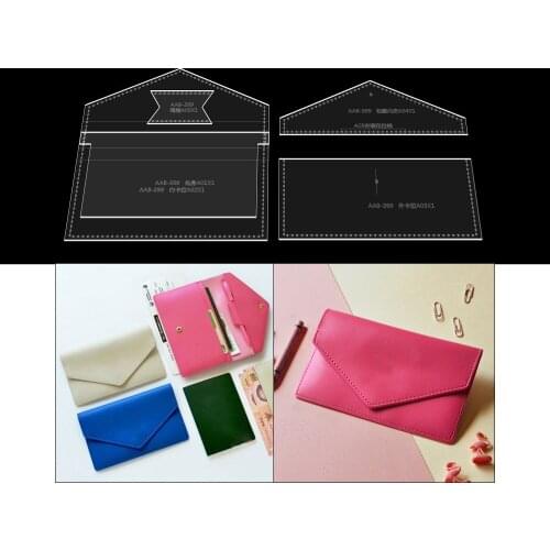 Handmade leather goods DIY leather production passport holder wallet clutch bag acrylic design version pattern drawing pattern