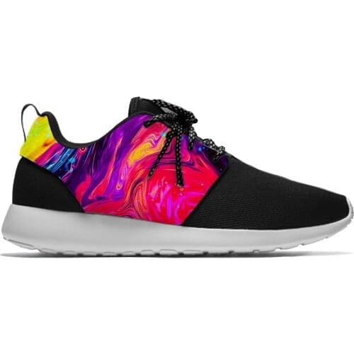 Marble rainbow abstract Pattern Personality Funny Sport Running Shoes Casual Breathable Lightweight 3D Print Men Women Sneakers