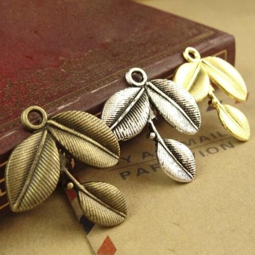 20pcs Wholesale 27x23mm DIY craft charms Multicolor optional foliage alloy leaves accessories Jewelry Making Findings DIY