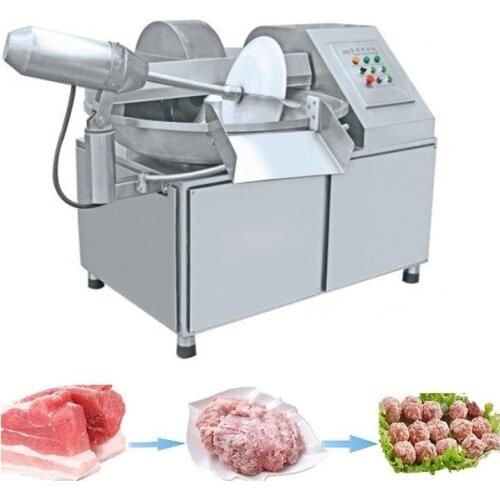 80L High Speed Meat Bowl Cutting Machine Multifunctional Food Chopper Mixer For Meatball Sausage Vegetable Processing