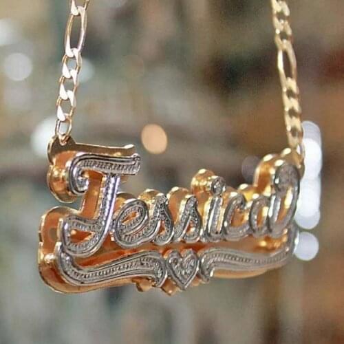Fashion hip-hop Style Custom Name Necklace Plated Necklace Golden Handmade Jewelry Woman