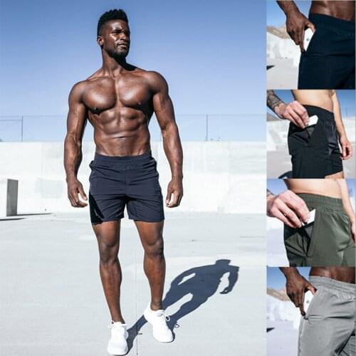 Mens summer sports fast dry pure polyester shorts running fitness beach leisure fast dry breathable sweat shorts