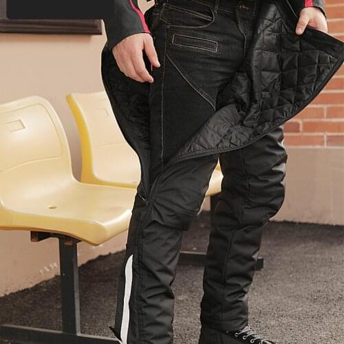 SCOYCO Men Motorcycle Pants Motocross Keep Warm Pantalon Moto Riding Trousers Pants with Knee Protective Gear P072