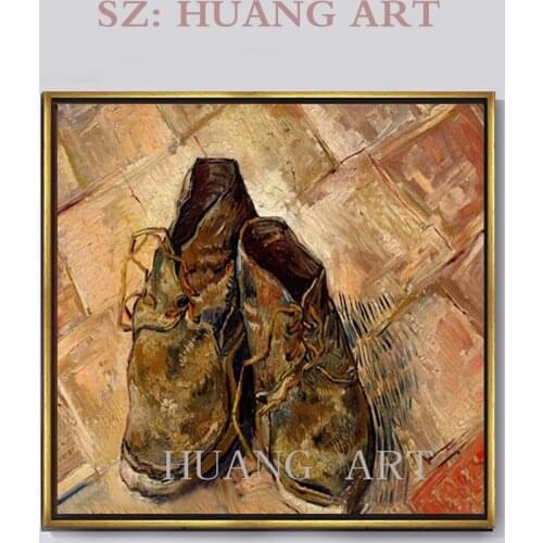 Handmade still lifes a pair of shoes Vincent van gogh painting decorative oil painting family high quality modern art hotel