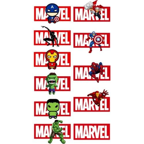 Marvel Patches Spiderman Captain America iron Man Ironing Hot Transfers Clothing Patch T-shirt Pants Clothing Sticker Decration