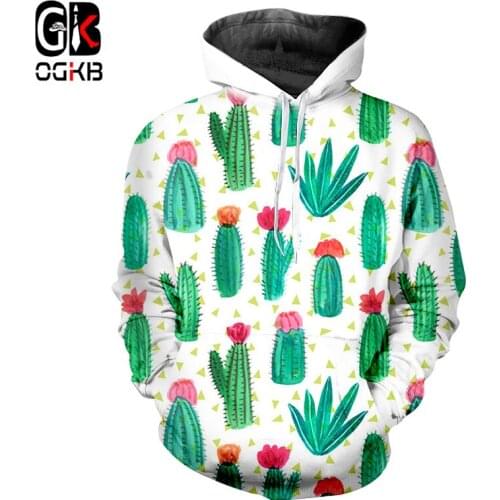 OGKB Cacti Hoodies Women/men Hip Hop Punk Clothing Rock Style Pullovers 3d Hoodie Sweatshirts Male Streetwear Cap Tracksuits
