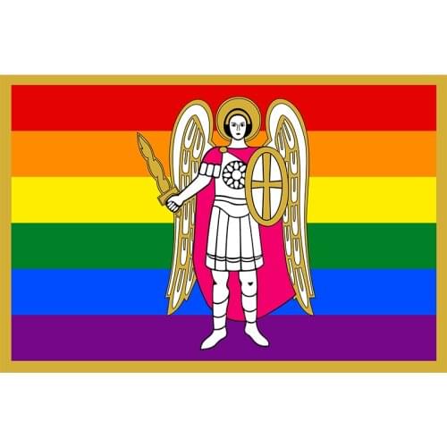 Yehoy hanging 90*150cm Kyiv Kurovskyi LGBT Rainbow Flag For Decoration