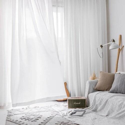 Pure White Tulle Curtains, Living room Bedroom Window Decoration, Modern Organza Tulle, Translucent White Curtains,High Quality