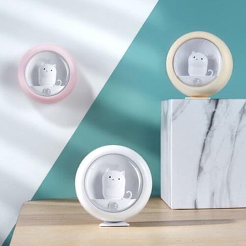 Cute LED night light ABS material human body induction 3 colors cat night light kids baby bedroom desktop decoration