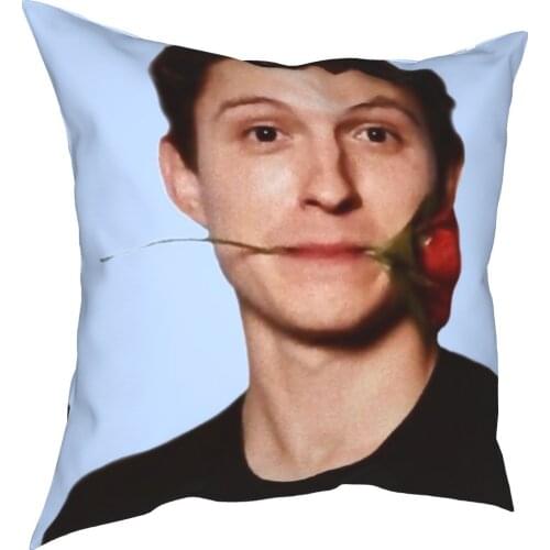 Tom Holland Rose Flower Pillowcase Printed Polyester Cushion Cover Decorative Pillow Case Cover Home Zippered 45*45cm