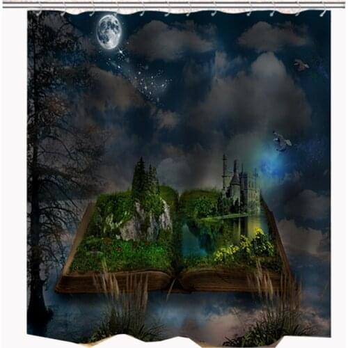 Moon forest curtain for bathroom carpet waterproof shower curtain nature