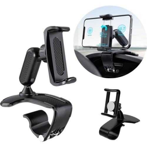Rotatable Car Phone Holder Dashboard Mount Clip Rearview Mirror Bracket Stand For iPhone Xiaomi Universal Cellphone Holder