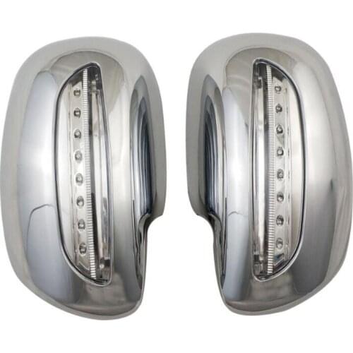 YAQUICKA Chrome ABS Rearview Rear View Mirror Cover with LED Light Lamp Car Styling Accessories For Toyota Prius 2003-2008