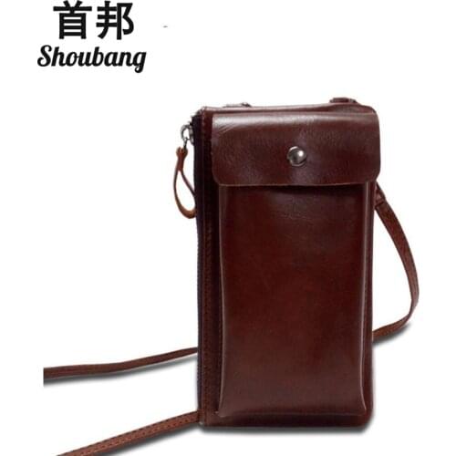 BiPtyDam Women Organizer Wallet Business Card Cash Holder Clutch Purse Female Genuine Leather Phone Bags Ladies Shoulder Bag