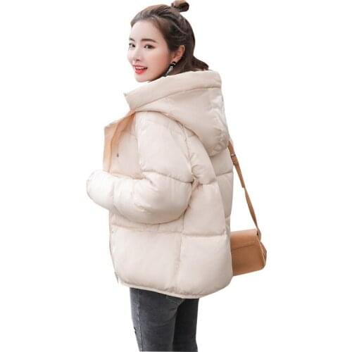 2019 Womens Cotton Coat Down Cotton Jacket Winter Jacket Womens Short Hooded Thicken Parker Coat Outerwear Student tide A869