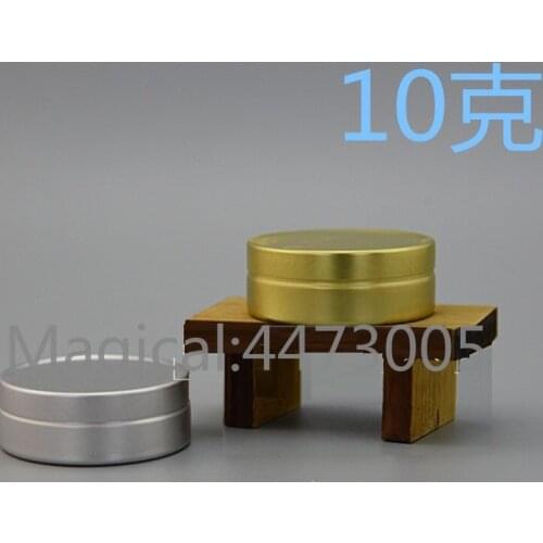 10g ML refillable box silver/gold empty round aluminum metal tin cans bottle cosmetic cream box DIY jar Aluminum Lipstick Pot