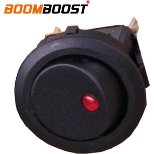10Pcs Toggle SPST Switch With Led Red Light 20A 12V DC On/Off Car Auto Boat Micro Button Black Round Rocker Switch Cats Eye