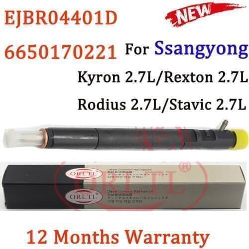 Common rail A6650170221 for Ssangyong Injector EJBR04401D Diesel Sprayer Injector 6650170221 Delphi Rexton Fuel Gun EJBR04401Z