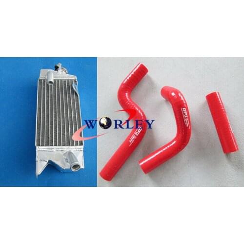Aluminum radiator & silicone RED hoses for KAWASAKI KX80 KX85 KX100 1998-2009 brand new
