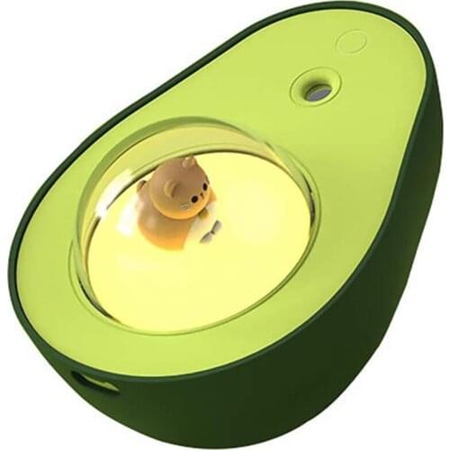 Avocado Style Air Humidifier Cute Desktop Warm Night Light Water Diffuser Built-in Battery Rechargeable Portable Mist Maker