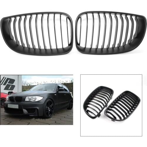 Auto Car Front Kidney Grill Grille For BMW 1 Series E81 E82 E87 E88 118i 128i 2007 2008 2009 2010 2011 2012 2013 Matte Black