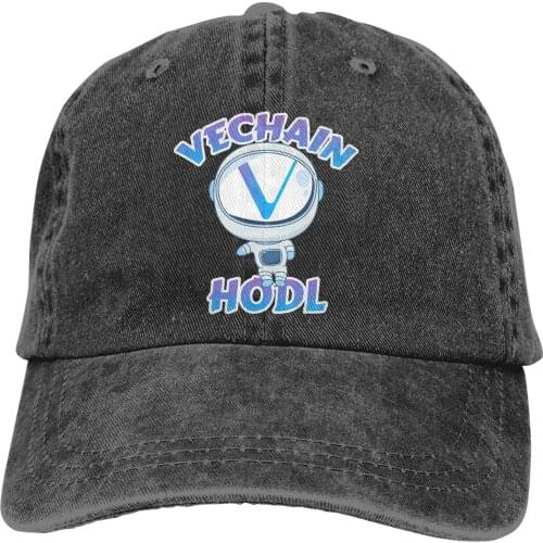 Big Head VET Moon Man The Baseball Cap Peaked capt Sport Unisex Outdoor Custom VeChain Coin VET Cryptocurrency Hats