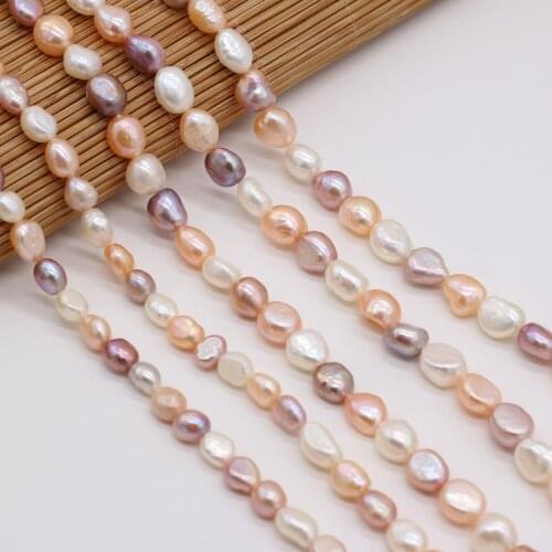 Natural Freshwater Pearl Beaded 5-10mm Irregural Punch Loose Beaded for Jewelry DIY Necklace Accessories Making