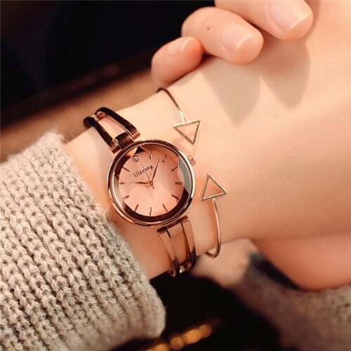 Cut Surface Design Luxury Fashion Ulzzang Brand Women Bracelet Watches Rose Gold Silver Stainless Steel Female Wrist Watch Gifts