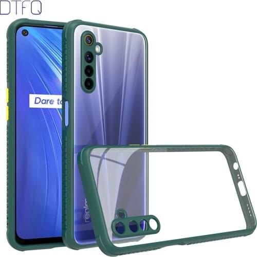 For realme 6 Pro Case Clear Hard Plastic Cover Contract Color Shockproof Case for OPPO realme 6 5 5i 5s 6i Narzo 10 C11 C12 C15