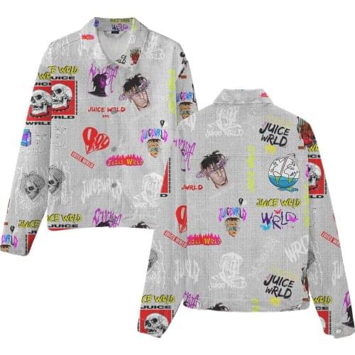 Popular 3D Juice WRLD denim jacket Men Women Streetwear Hip Hop Tops Fashion Print Singer Spring Autumn Boys Girls Casual Coats