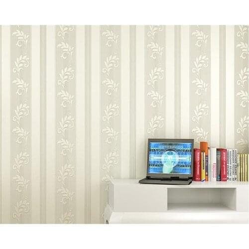 Beibehang European wallpaper bedroom luxury non-woven wallpaper vertical stripes 3d wallpaper reliefs living room Wall Sticker
